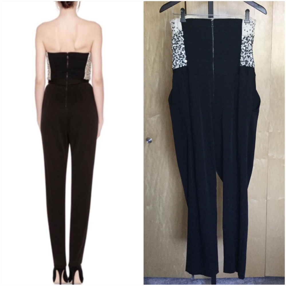 Alice + Olivia Jeri Beaded Strapless Jumpsuit - Picture 5 of 8